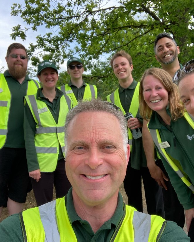 Marwell Wildlife Chief Executive JAmes Cretney selfie with Marwell team