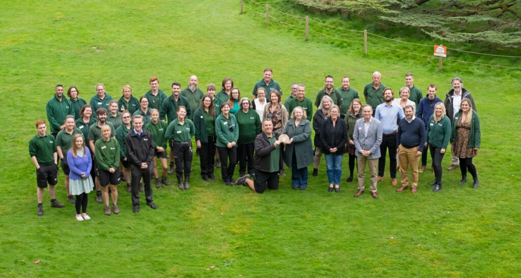 A group photo of some of the staff at Marwell Zoo in 2023