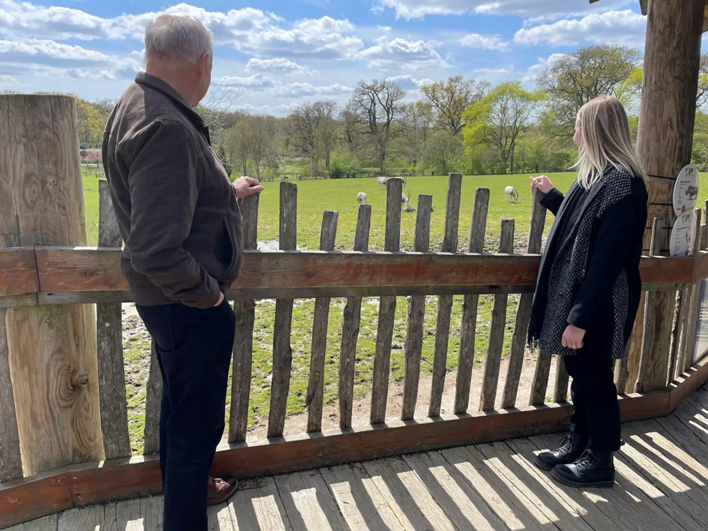 David Mallon and Sophie Whitemore at Marwell Zoo