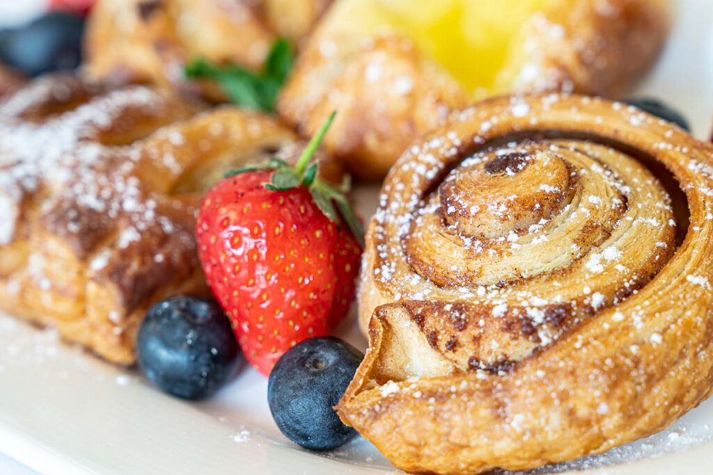 Pastries, strawberries and blueberries at a Marwell Zoo conference