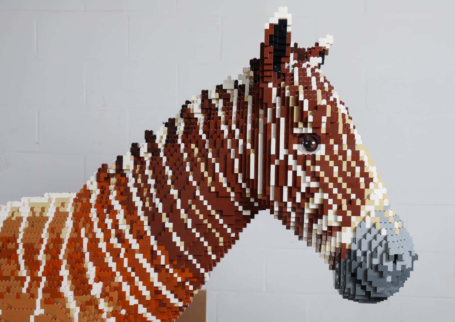 A toy brick sculpture