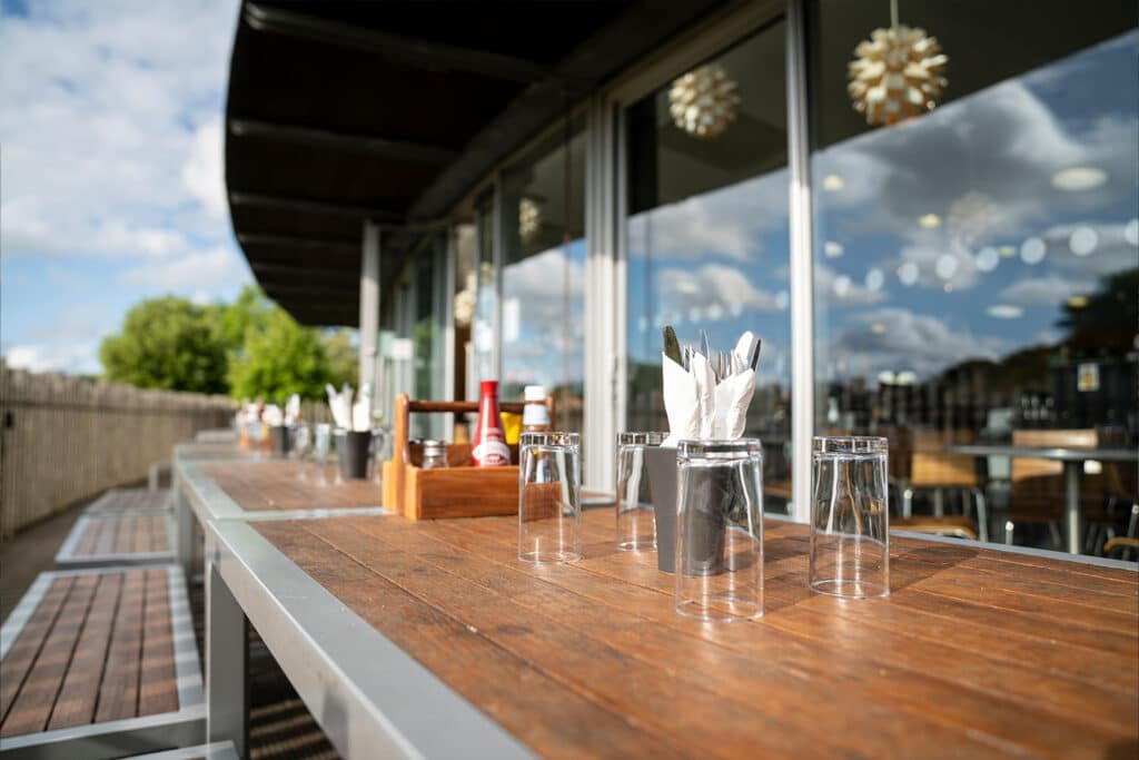 Outdoor dining at Cafe Graze at Marwell Zoo