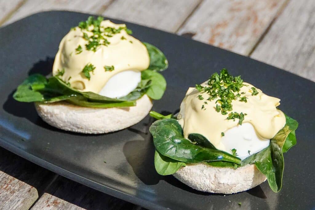 Eggs Florentine at The Keeper's Kitchen at Marwell Zoo