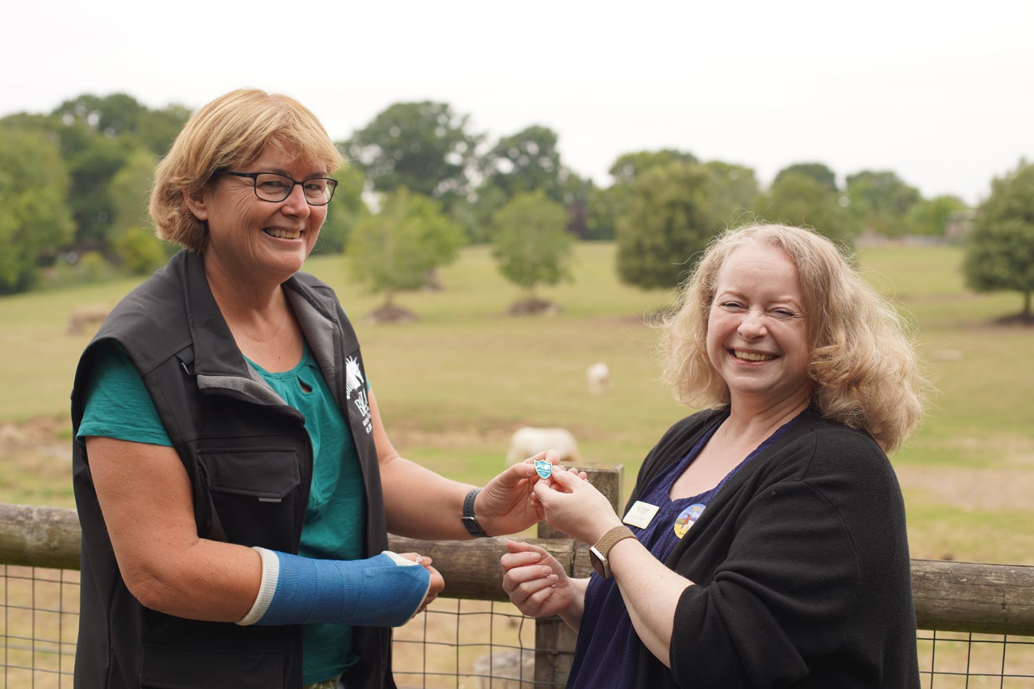 BIAZA CEO Dr Jo Judge presents a BIAZA Zoo and Aquarium Hero Award to Dr Tania Gilbert, Head of Conservation Science at Marwell Wildlife