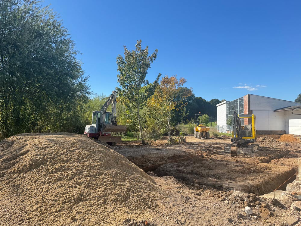 Works underway at the old Eco Island at Marwell Zoo