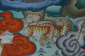 Bhutan artwork showing two tigers