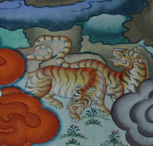 Bhutan artwork showing two tigers