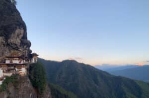 Bhutan monastery in the mountains