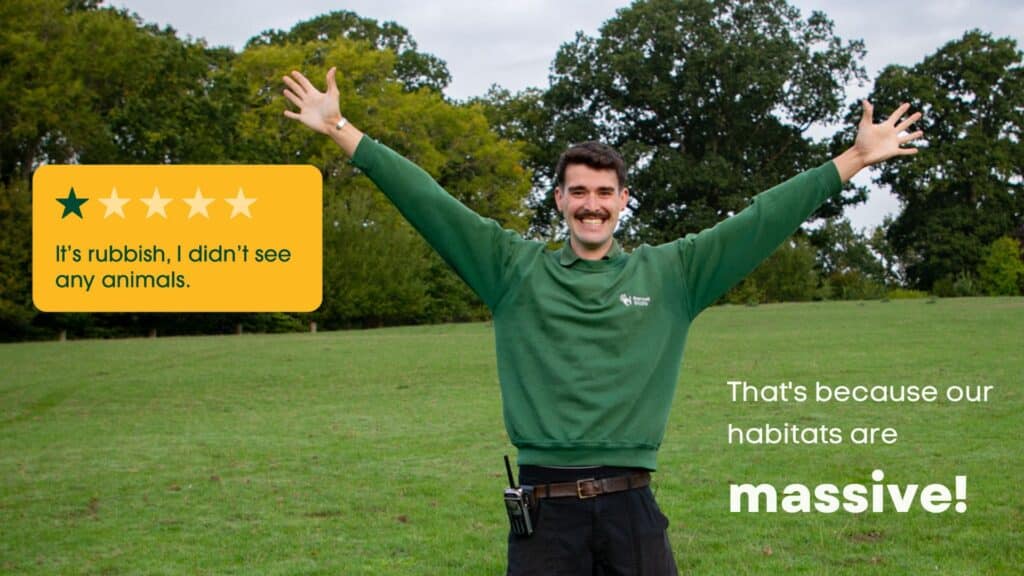 Proudly Guilty, Marwell Zoo staff in enclosure
